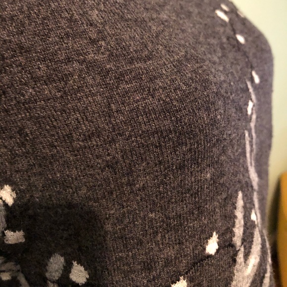 Ann Taylor LOFT Grey Wool mix Reindeer Sweater - Picture 3 of 6